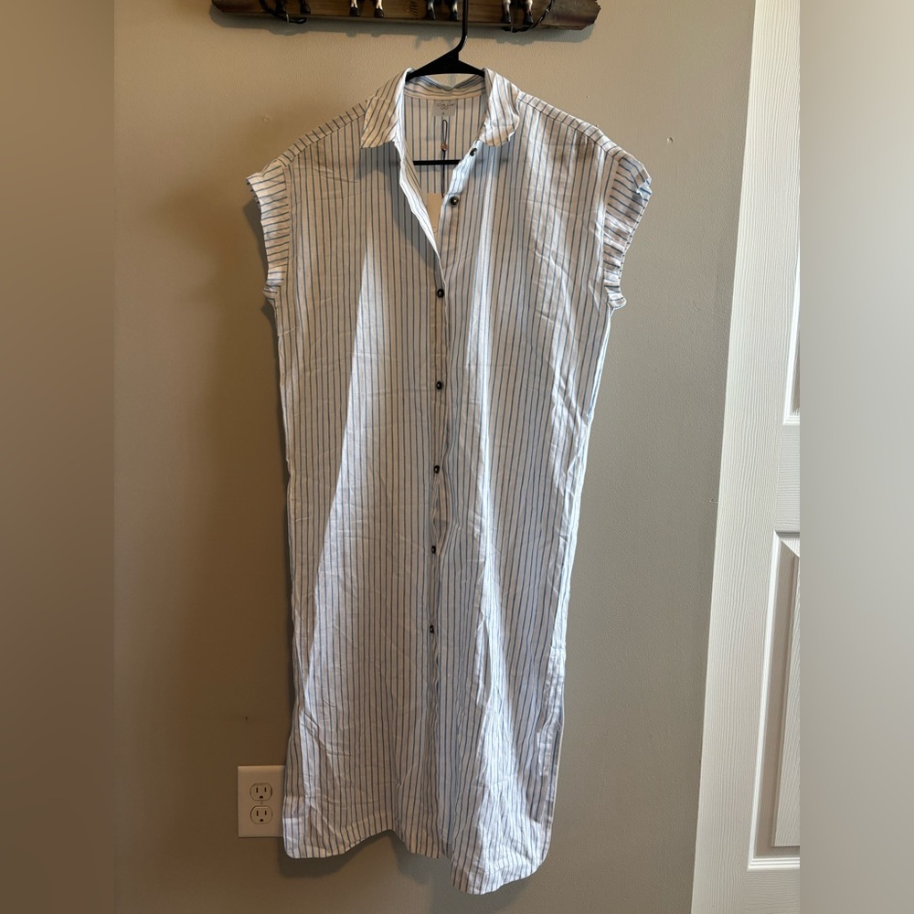 CALIA Women's Extended Sleeve Button Down Swim Cover Up